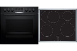 Bosch HND675LS62 (schwarz + edelstah) Herdset mit Induktionskochfeld