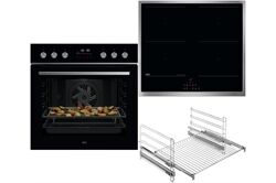 AEG FXHS24M62 (schwarz + edelstah) Herdset mit Induktionskochfeld