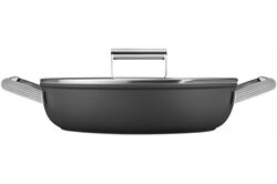 Smeg DPF2812BLM Pfanne mit Deckel (schwarz) Pfanne