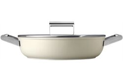 Smeg DPF2812CRM Pfanne mit Deckel (beige) Pfanne