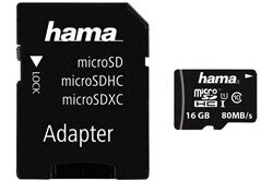 Hama microSDHC 16GB Class 10 + Adapter 00124138 Speicherkarte
