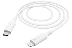 Hama Ladekabel USB-C>Lightning (1m) (weiß) Lightning-Datenkabel
