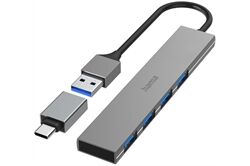Hama USB-Hub 4 Ports USB 3.2 Gen1 (grau) USB-Hub